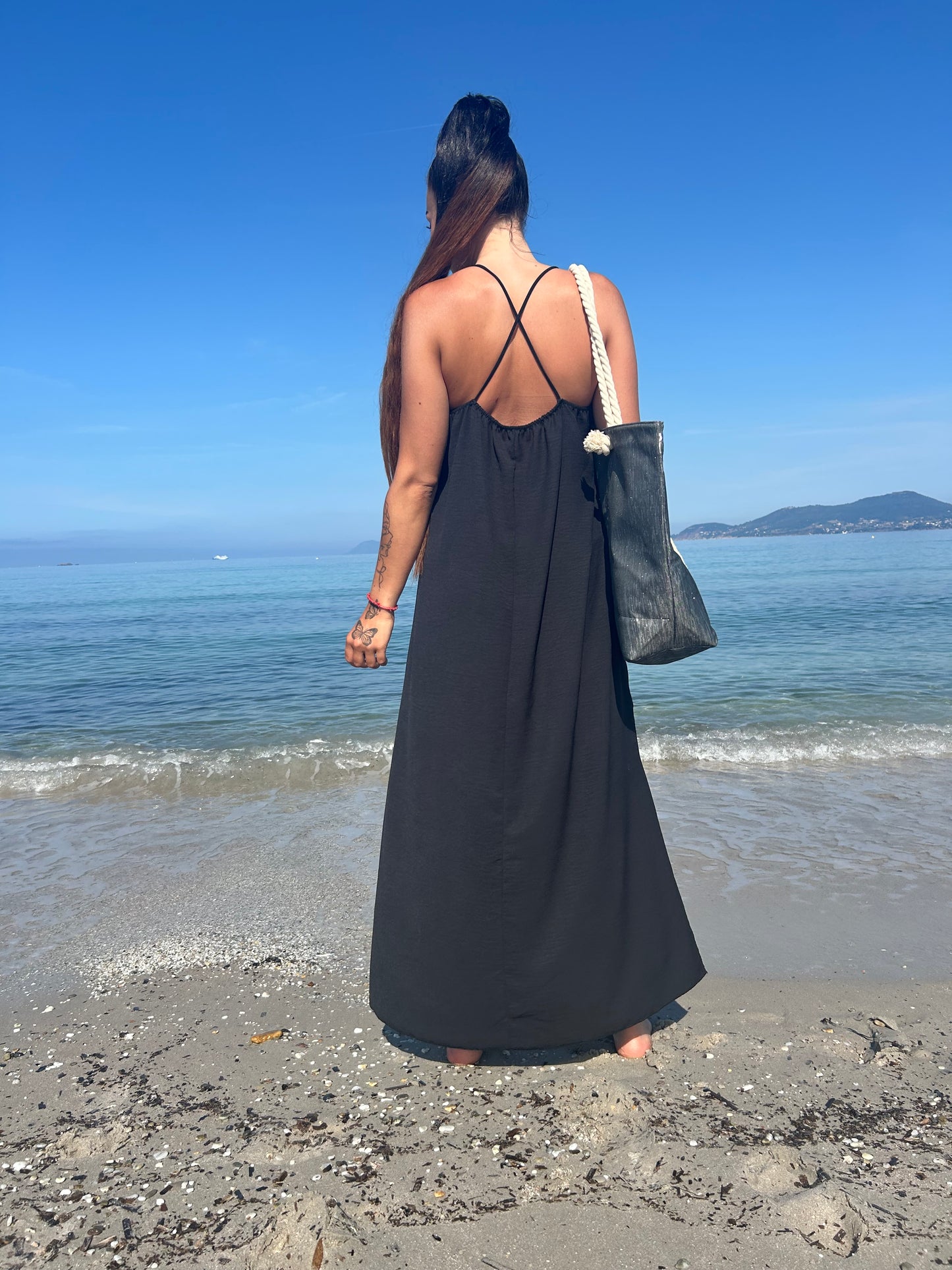 Robe longue à bretelles