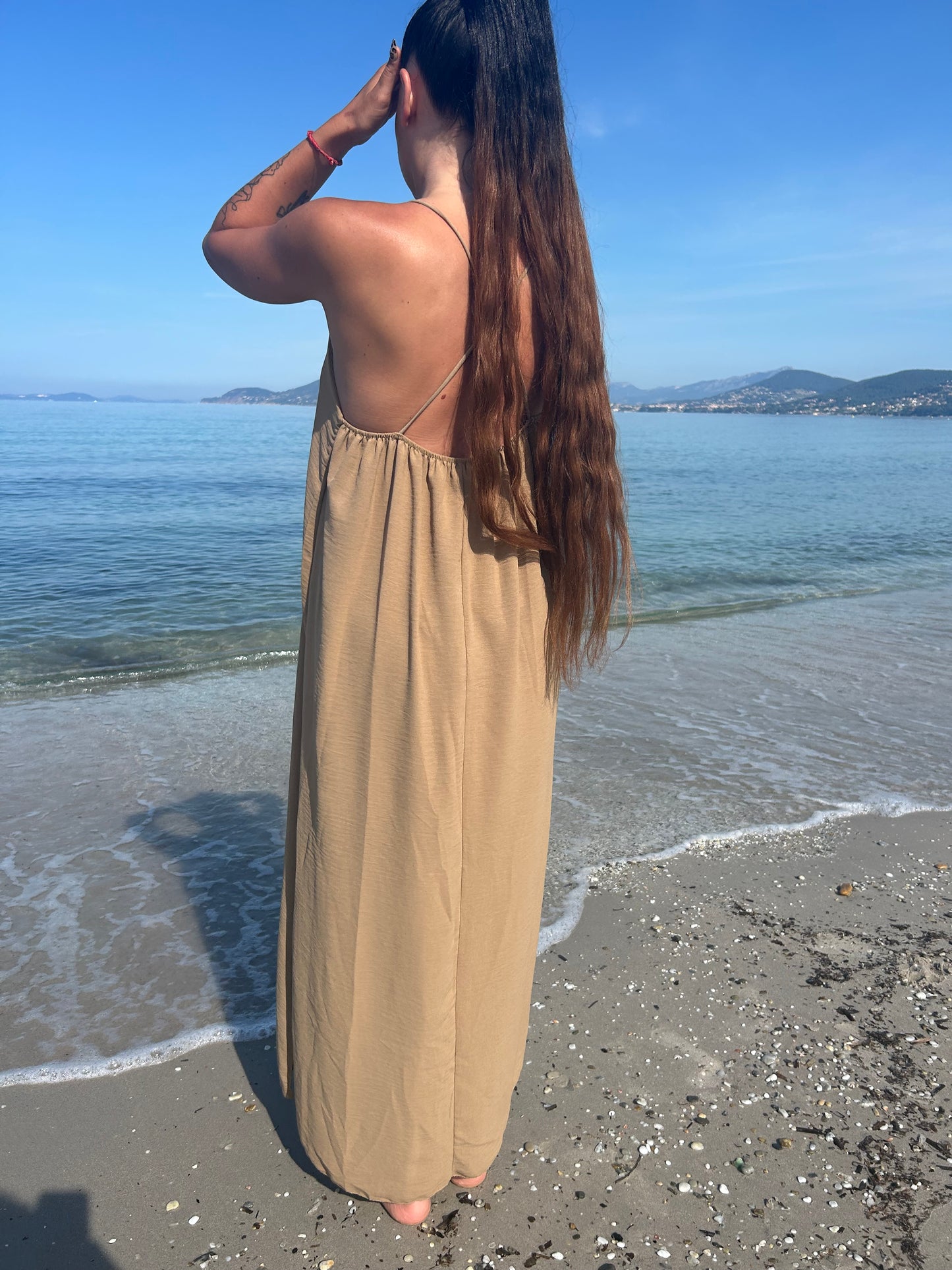 Robe longue à bretelles
