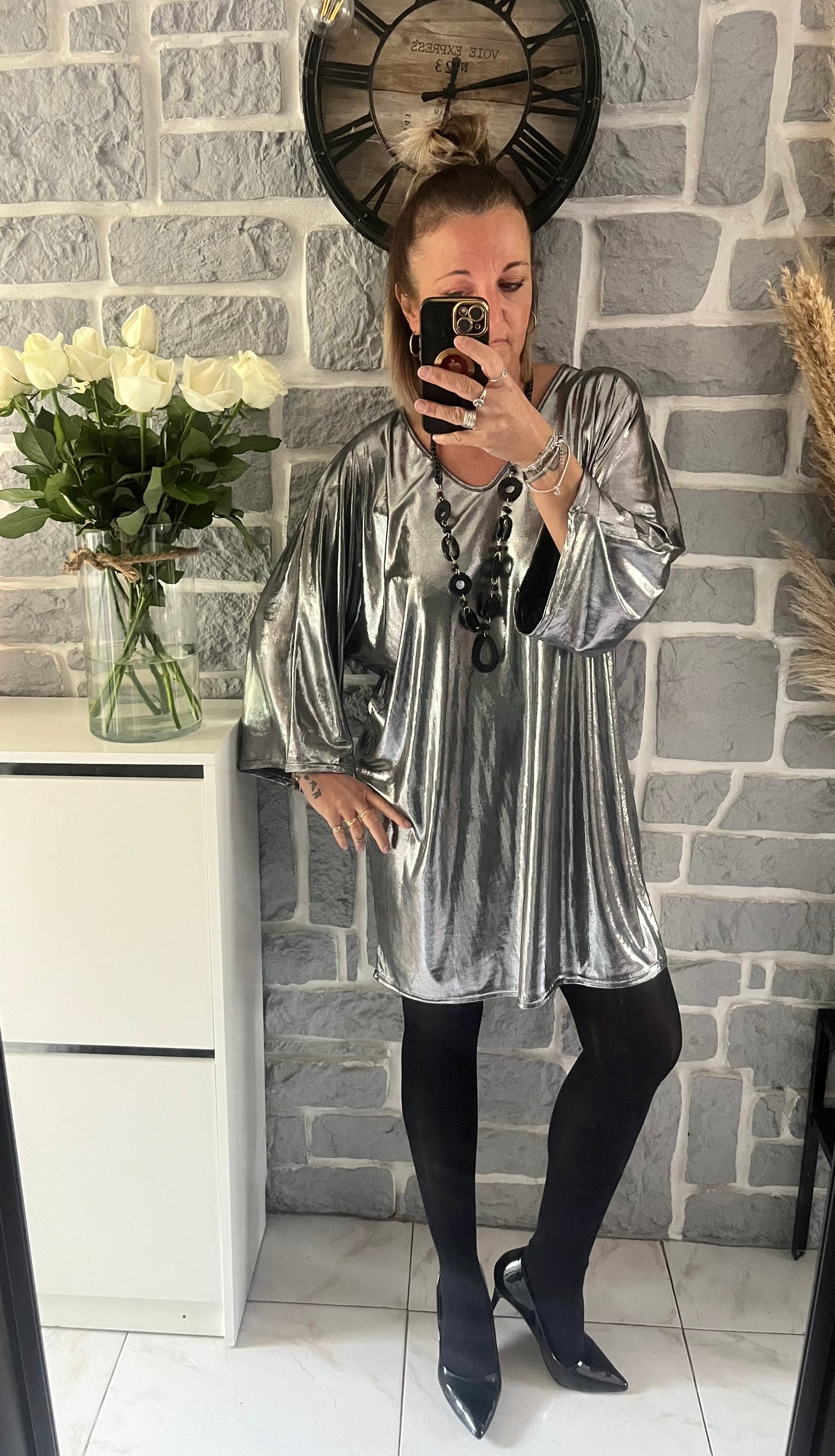 Robe argentée