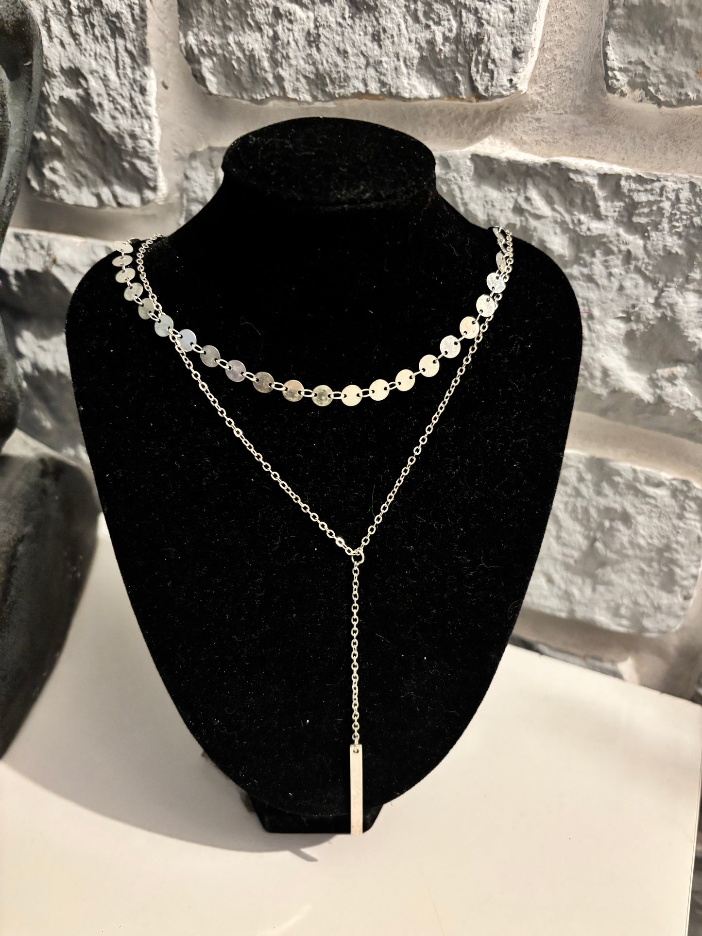 Collier double pendentif