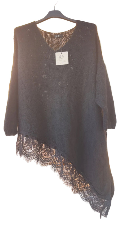 Pull dentelle, over size